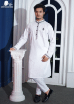 White Cotton Premium Stylish Panjabi